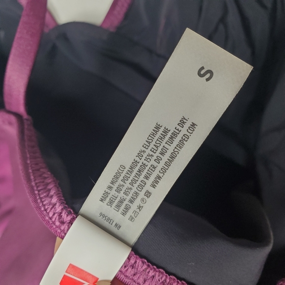 Solid & Striped || Olympia Metallic Eggplant One Piece Bathing Suit Small - Picture 11 of 13